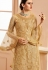 golden satin net embroidered sharara style pakistani suit 15302