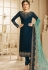 drashti dhami dark blue satin georgette embroidered churidar suit 3205