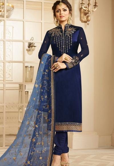 Blue chudidhar clearance