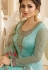 drashti dhami sky blue satin georgette embroidered churidar suit 3201