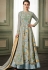 grey georgette long embroidered anarkali suit 37004