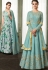 sky blue georgette long embroidered anarkali suit 37003