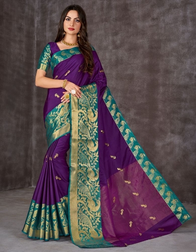 Ahaana Wine Magenta Cotton Saree