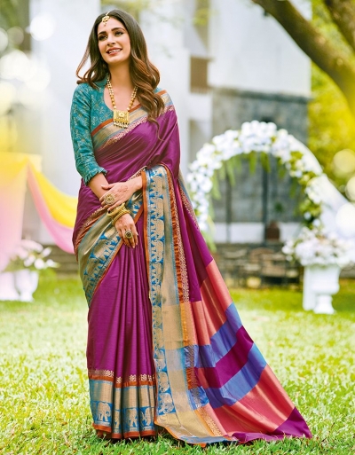 Joshna Rosy Pink Wedding Wear Cotton Saree