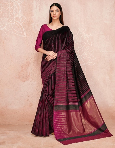 Zoya Onyx Black Designer Wear Cotton Saree