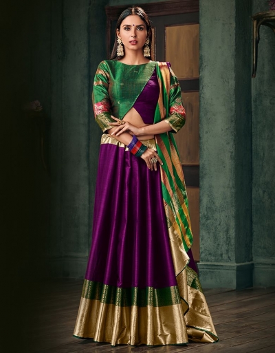 Amani Wine Magenta Wedding Wear Cotton Saree