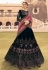 navy blue velvet circular lehenga choli 1005