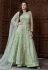 light green net long choli lehenga 1625