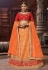 orange silk circular lehenga choli 1008