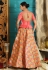 pink jacquard peplum and lehenga 1041