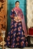 navy blue jacquard printed lehenga choli 1042