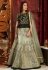 light green silk lehenga and dark green peplum 1047