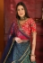 turquoise jacquard lehenga and red choli 1048