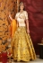 yellow silk lehenga and white peplum 1049