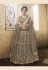gray net lehenga choli with short jacket full balloon sleeve 28006