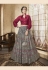 gray net lehenga and maroon top with balloon full sleeve 28002