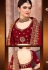 maroon velvet embroidered lehenga choli 1065