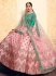 pink satin circular lehenga choli 1601