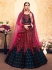 navy blue satin circular lehenga choli 1605