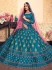 aqua satin circular lehenga choli 1610