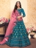 aqua satin circular lehenga choli 1610