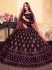 purple satin circular lehenga choli 1612