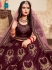 wine satin circular lehenga choli 1618