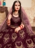 wine satin circular lehenga choli 1618