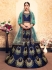 navy blue satin lehenga choli 1619