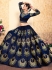 navy blue satin lehenga choli 1619