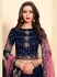 navy blue satin circular lehenga choli 1622