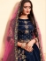 navy blue satin circular lehenga choli 1622