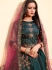 teal satin circular lehenga choli 1624