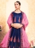 blue satin lehenga choli 1626