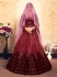 maroon satin circular lehenga choli 1604