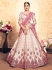 peach satin circular lehenga choli 1615