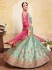 sea green satin lehenga choli 1616