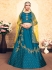 aqua satin lehenga choli 1623