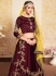 maroon satin lehenga choli 1625