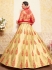 yellow satin circular lehenga choli 1627