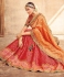 Red and Orange silk Indian wedding lehenga