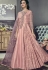 peach art silk embroidered floor length designer anarkali suit 703