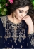 navy blue georgette embroidered palazzo style pakistani suit 30001