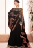 black georgette long embroidered anarkali suit 8124