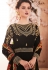 black georgette long embroidered anarkali suit 8124