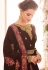 brown georgette long embroidered anarkali suit 8121