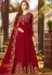 red georgette embroidered floor length anarkali suit 20025