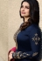 prachi desai navy blue satin georgette straight cut suit with banarasi dupatta 9878