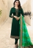 prachi desai dark green satin georgette straight cut suit with banarasi dupatta 9877