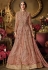 pink shade net satin embroidered lehenga style suit 11066